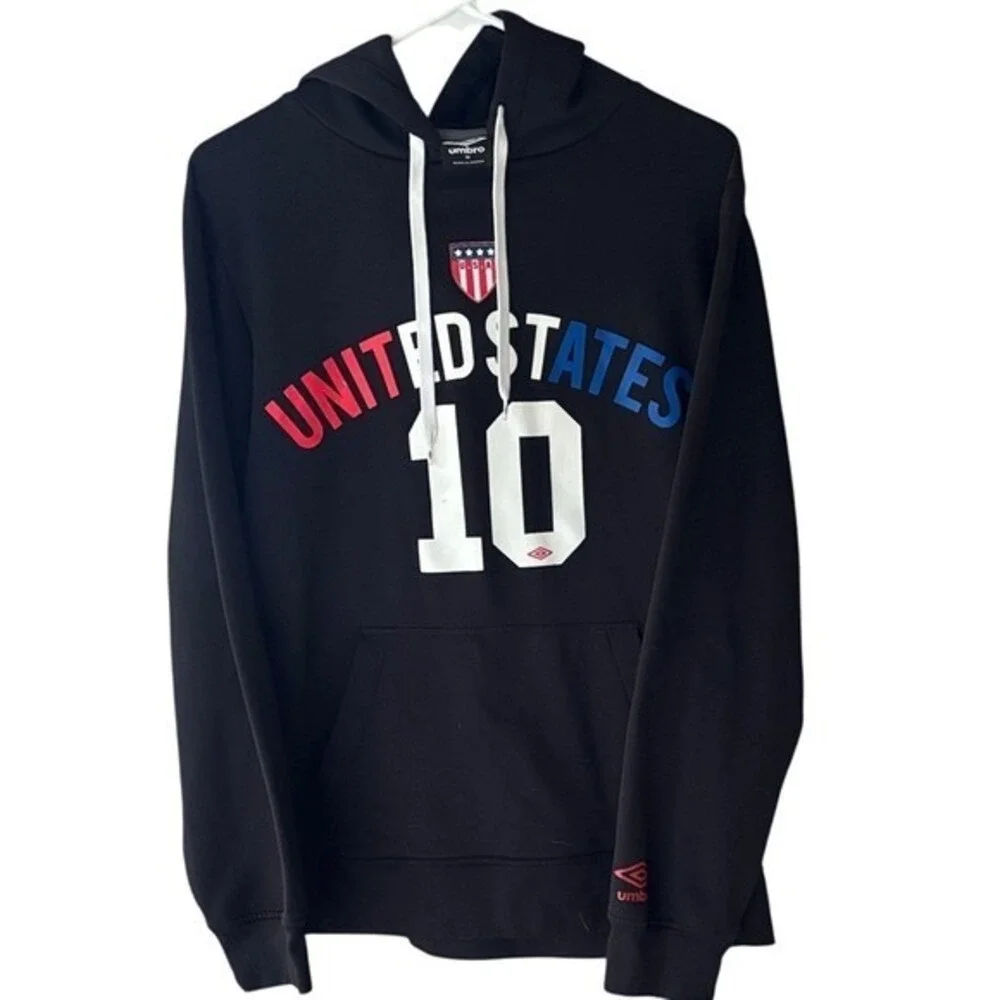 Umbro‎ Kids USA Soccer Hoodie Black United States 10 Graphic Sweatshirt Medium